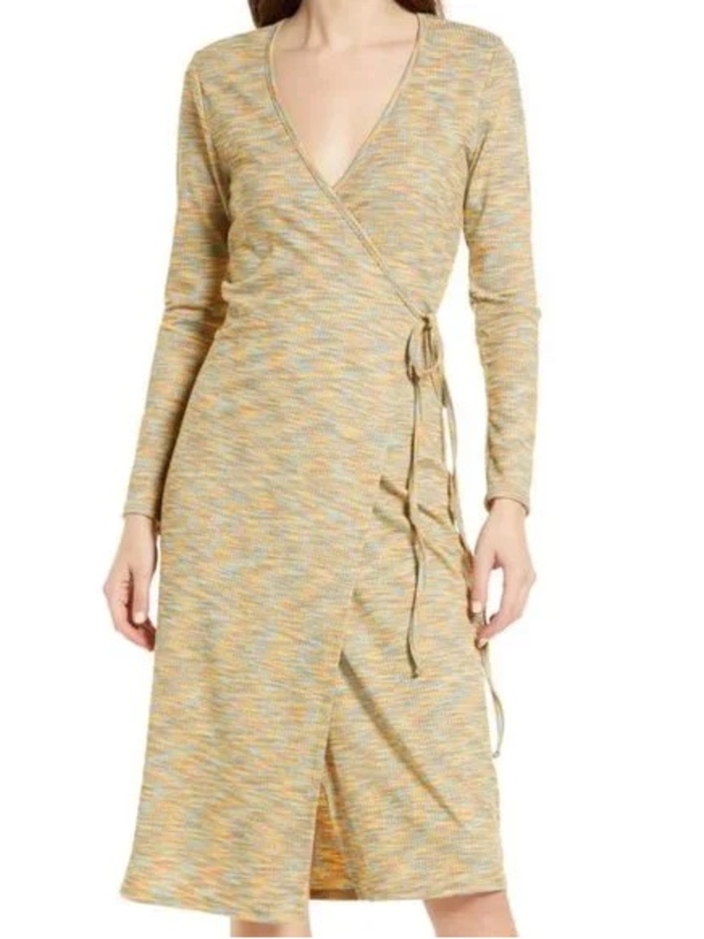 NEW Lisa Says Gah Lucille Long Sleeve Wrap Midi Dress Size XS